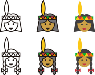 INDIAN man and woman icons