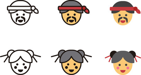 JAPANESE man and woman icons