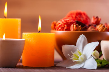 omposition of spa treatment on table