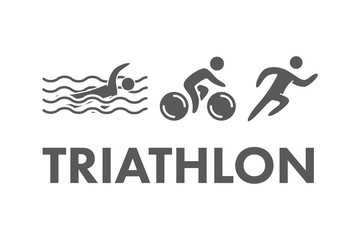 Triathlon logo and icon. Swimming, cycling, running symbols