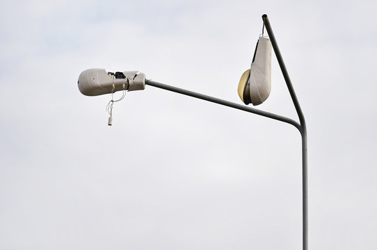 Broken street lamp