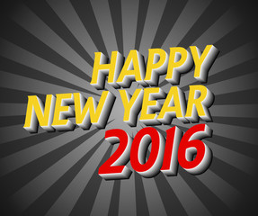 Happy New Year 2016 greeting card