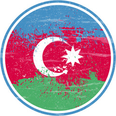 Azerbaijan Flag, Grunge and Splash Design