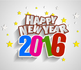 Happy New Year 2016 greeting card