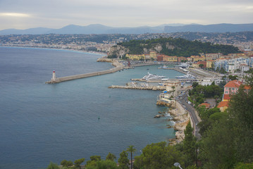 Sea port of Nice in France