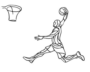 Basketball player. Slam Dunk Silhouette
