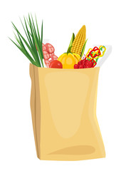 fruits and vegetables in brown grocery bag