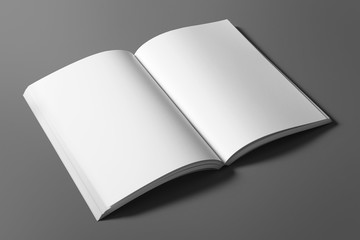 Blank book isolated on grey to replace your design