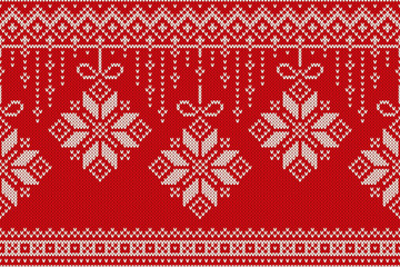 Obraz premium Winter Holiday Seamless Knitting Pattern. Christmas and New Year
