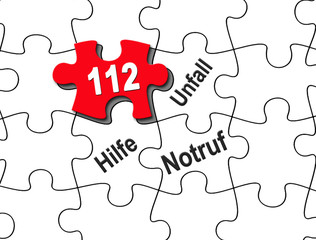 Euronotruf 9 / Puzzle "112, Unfall, Notruf, Hilfe"