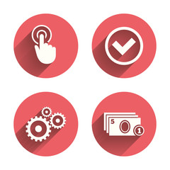 ATM cash machine withdrawal icons.