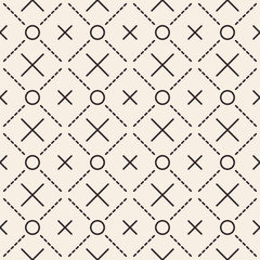 Circles grid stripped seamless pattern.
