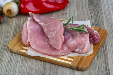 Raw pork Schnitzel