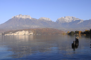 Annecy lake landscape in France