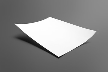 Blank flyer poster isolated on grey to replace your design