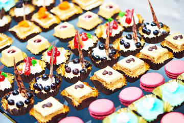 catering services background with sweet snacks