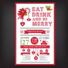 Poster invitation Merry Christmas.