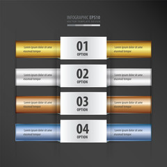 Rectangle banner gold, bronze, silver, blue gradient color