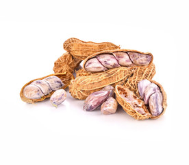 Boiled Peanuts on white background