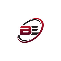 Modern Initial Logo Circle BE