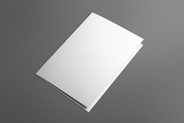 Blank flyer poster isolated on grey to replace your design