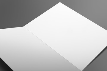 Blank flyer poster isolated on grey to replace your design