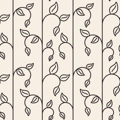 Sprout leaf lines seamless pattern.