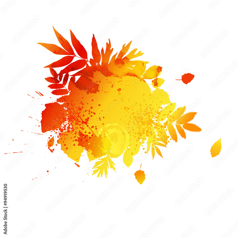 Poster orange vector leaves