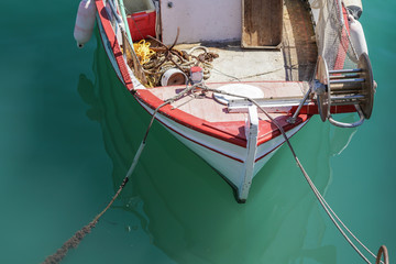 wooden boat on sea