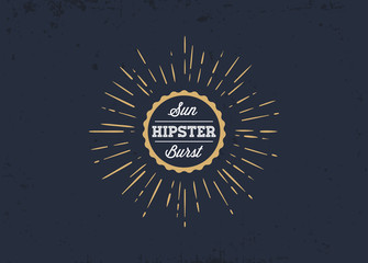 Sun burst vintage shapes of sun ray frames retro vector design elements