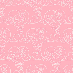 Seamless pattern with hearts