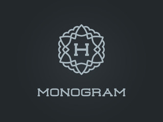 Compact Monogram Design Template with Letter Vector Illustration Premium Elegant Quality