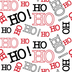 Seamless Christmas Pattern with ho ho ho design vector illustration suitable for wrapping, wallpaper background