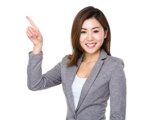 Young Businesswoman with finger point up