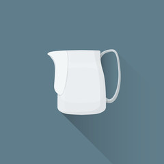 vector flat coffee barista milk pitcher illustration icon.