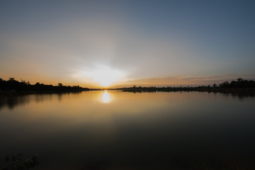 Fantastic sunset at the lake