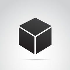 Cube vector icon.