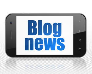 News concept: Smartphone with Blog News on display