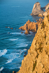 fantastic cliff atlantic ocean at sunset in cabo de roca