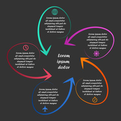Linear infographics template with steps or options. Can be used for infographic, banner, poster, web design, education, brochure, presentation. Vector illustration
