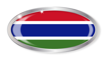 Gambian Flag Oval Button