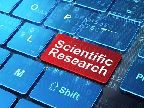 Science concept: Scientific Research on computer keyboard background