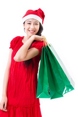 happy woman enjoying christmas shopping