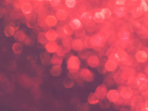 Red Blur Background  With Hexagon Bokeh