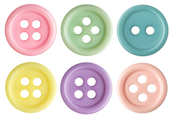 collection of buttons on white background