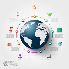 Vector infographics global template for 9 options.