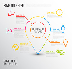 Vector Infographic report location template made from lines and icons