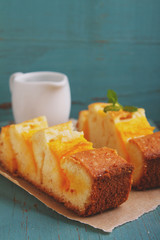 homemade cake with mango