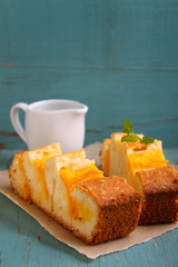 homemade cake with mango