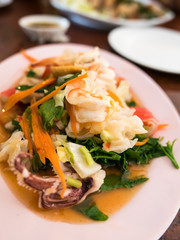 Thai spicy seafood salad